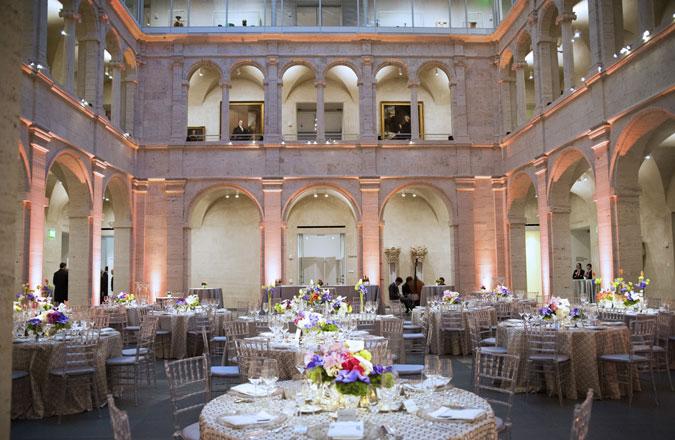 A special event set up in the Calderwood Courtyard.